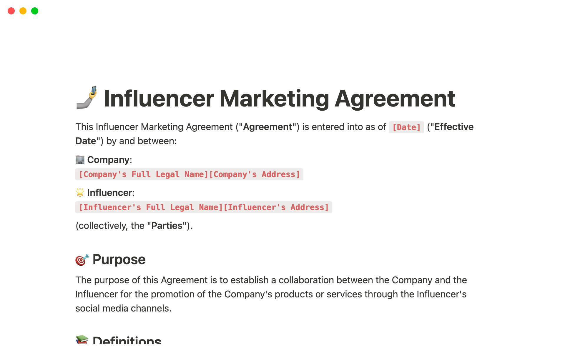 sample freelance contractor agreement template