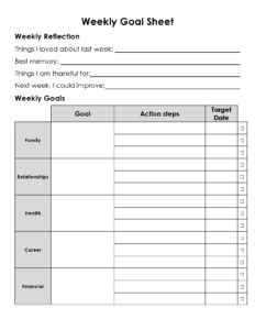 goal chart template example