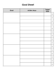 goal chart template sample