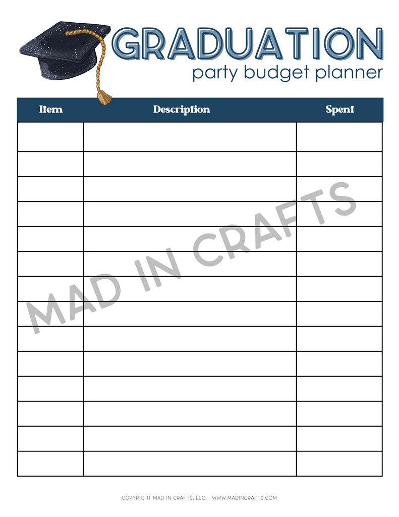 sample graduation party budget template