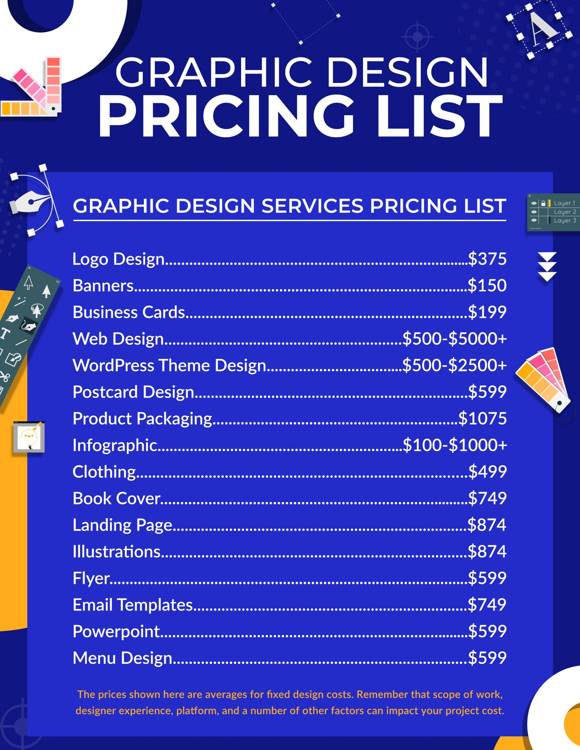 sample Graphic Design Price List Template