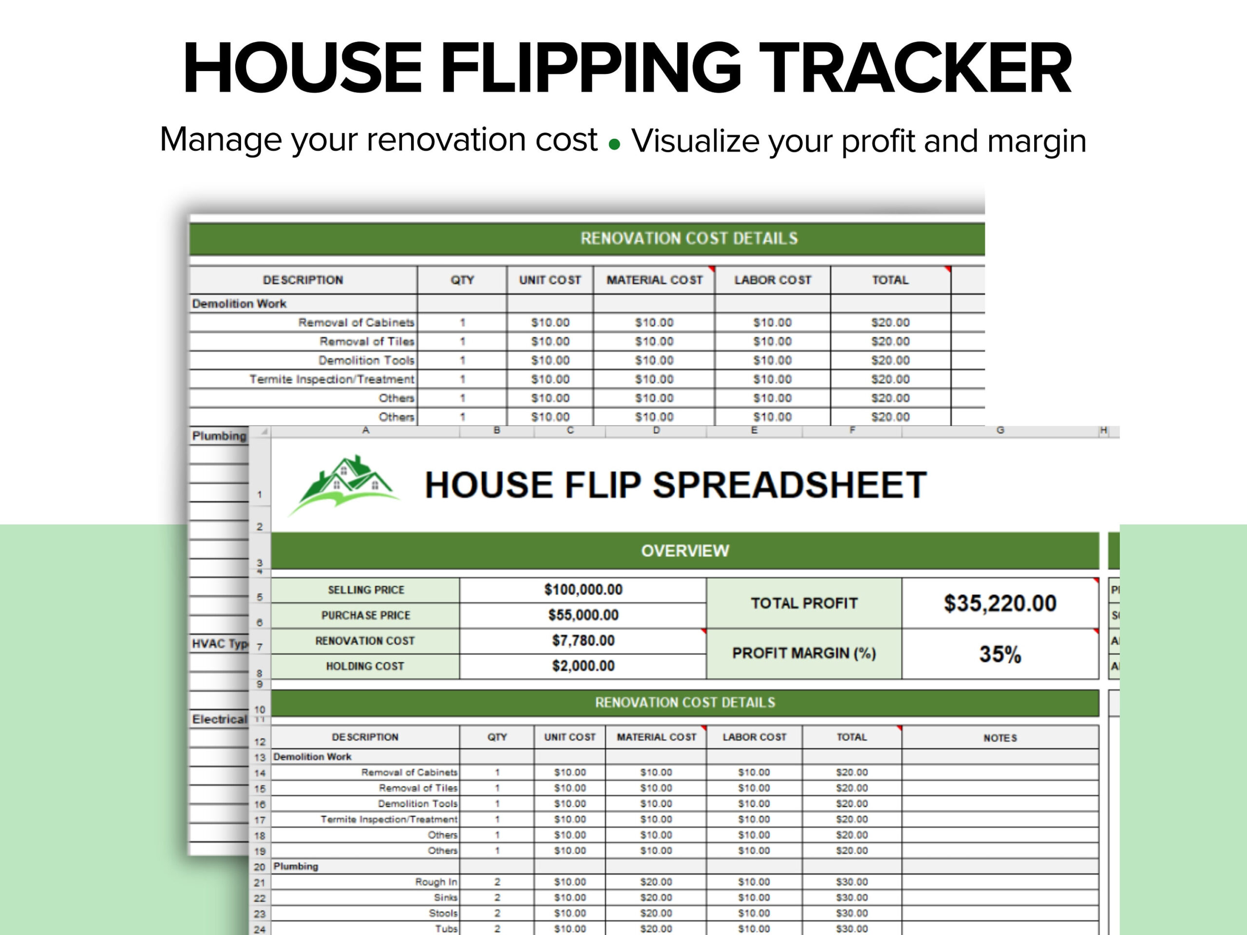 sample hoflip budget template