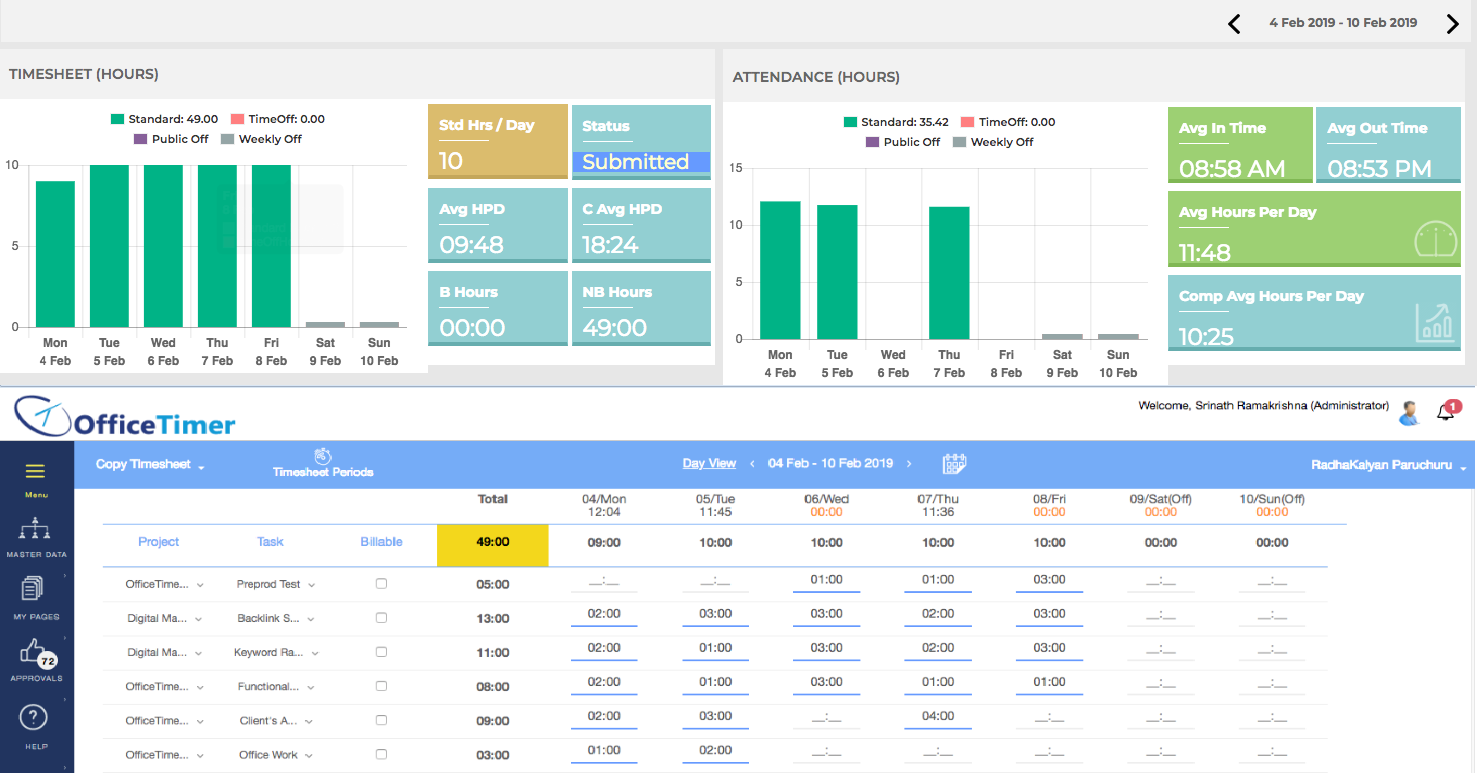 sample project management timesheet template