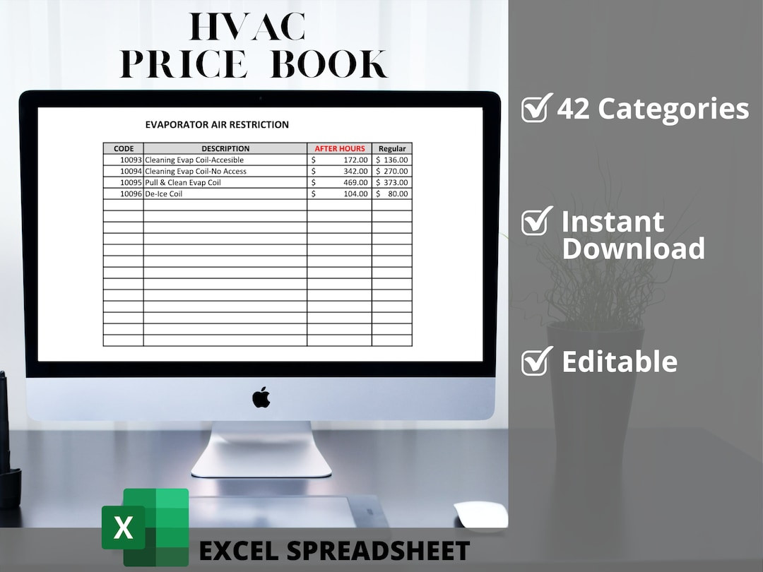 sample HVAC Price List Template