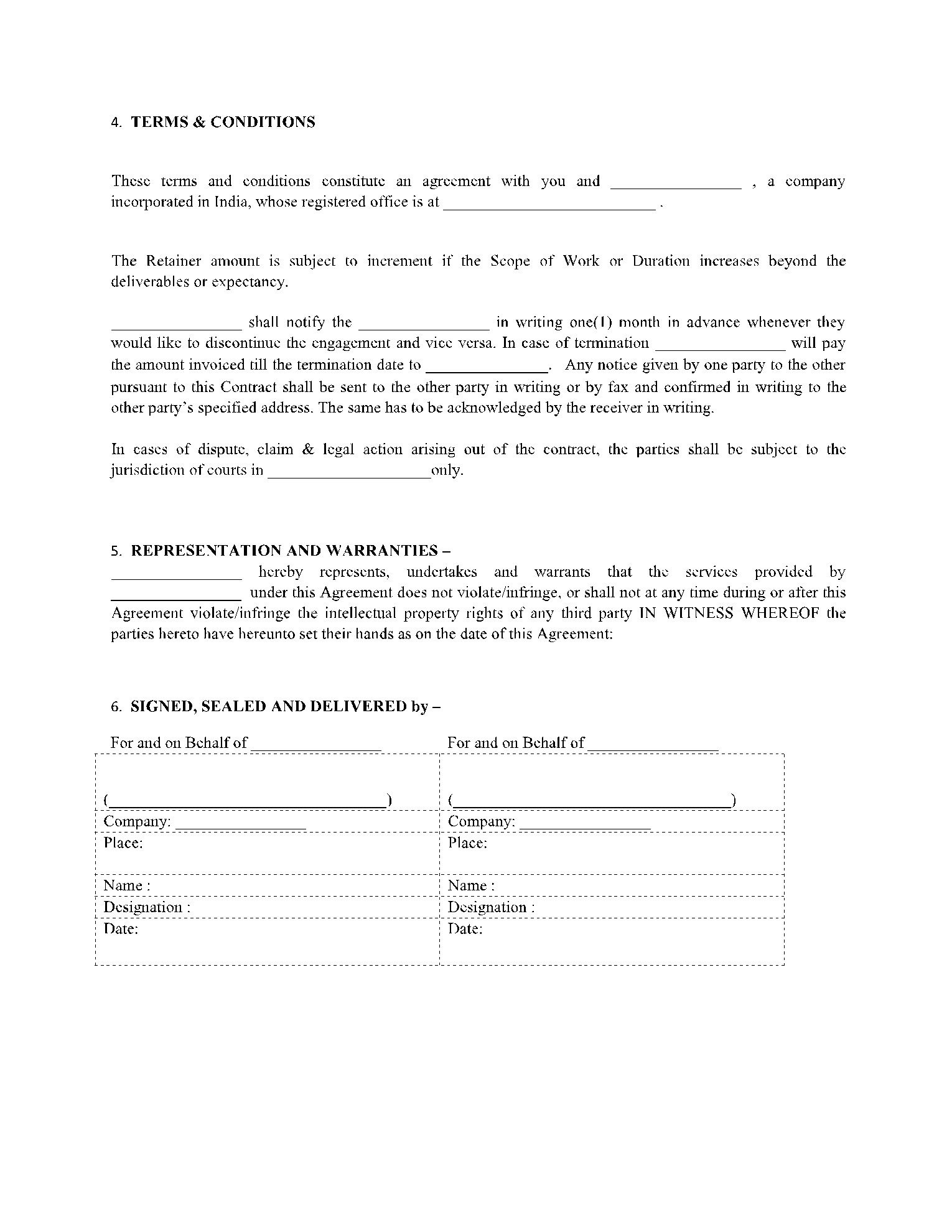 sample influencer agreement template