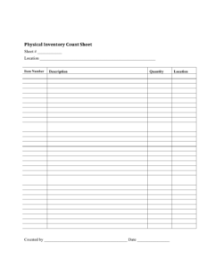 inventory checklist template example