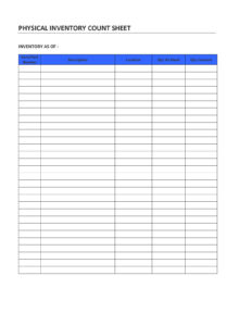 inventory checklist template sample