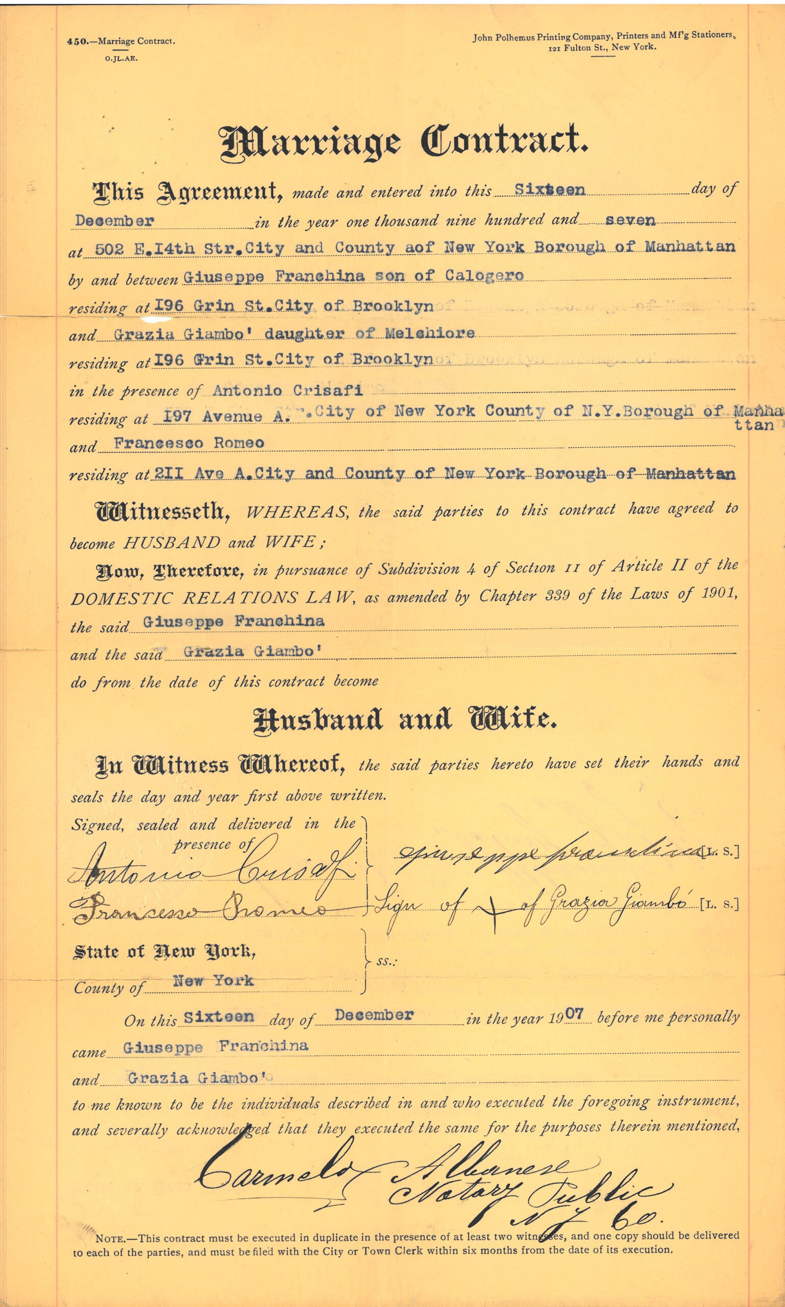 sample marriage agreement template