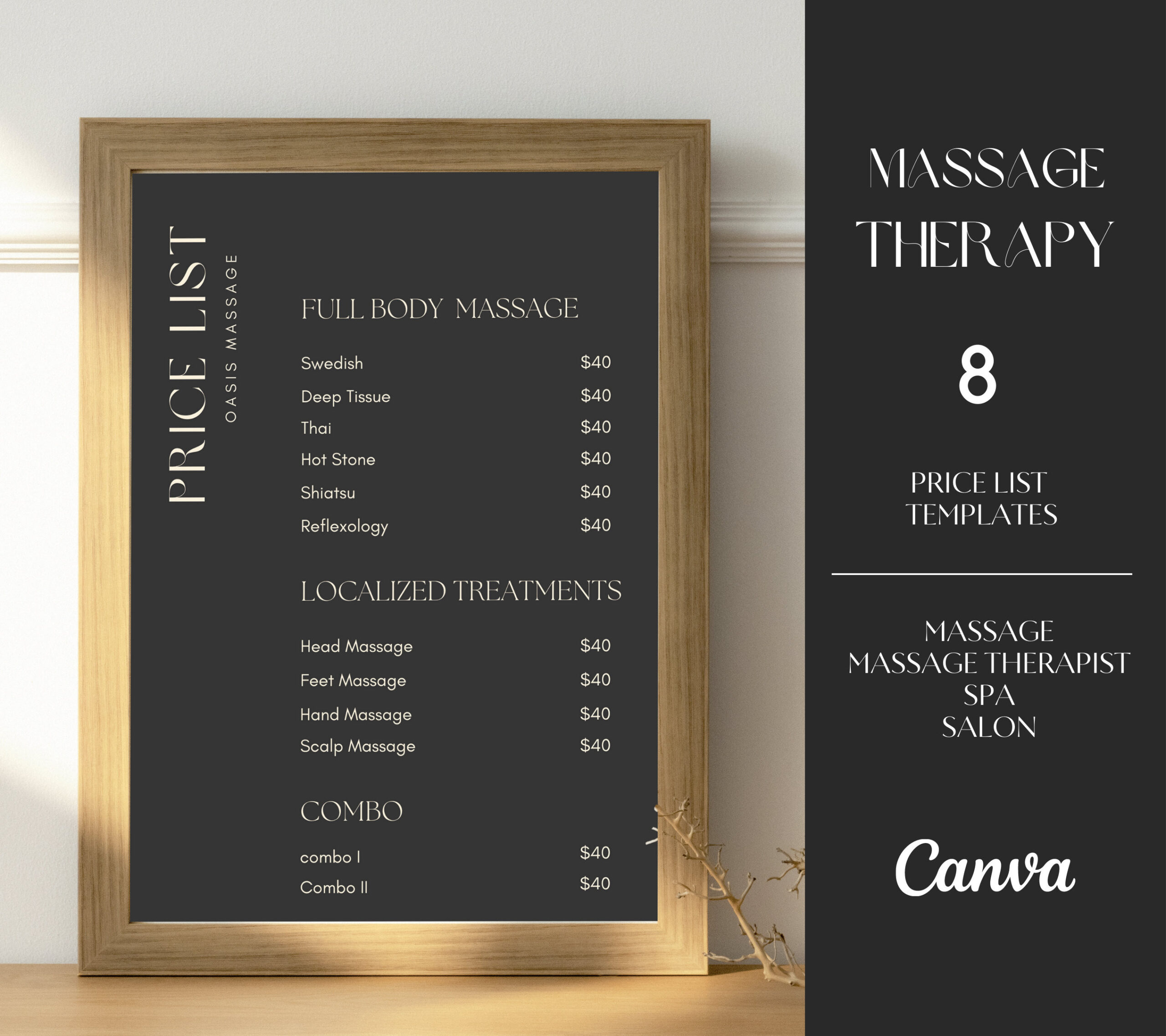 sample Massage Price List Template