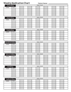 medication chart template example