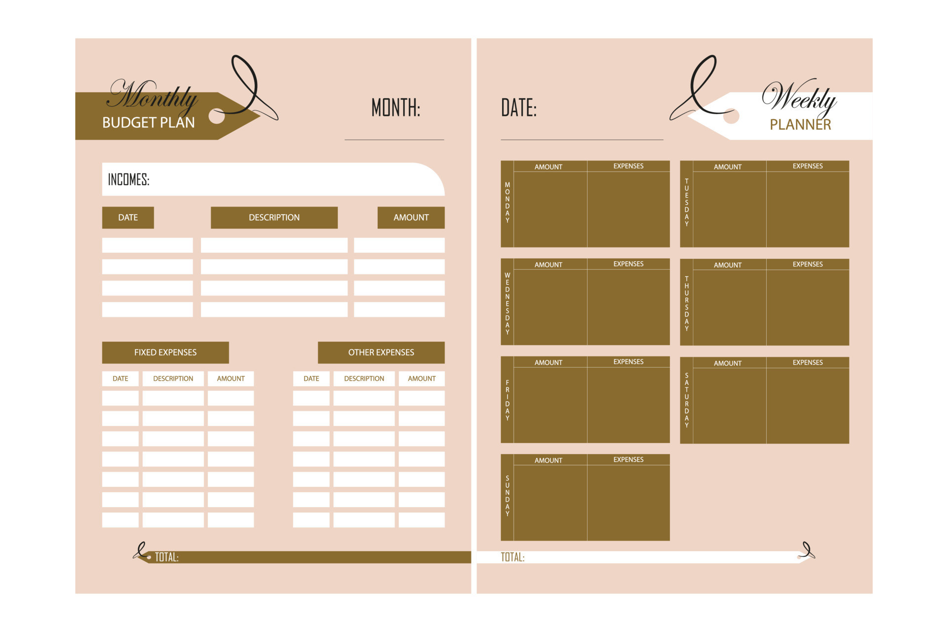 sample cute weekly budget template