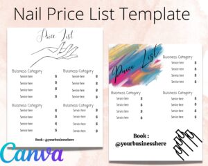 nail technician price list template