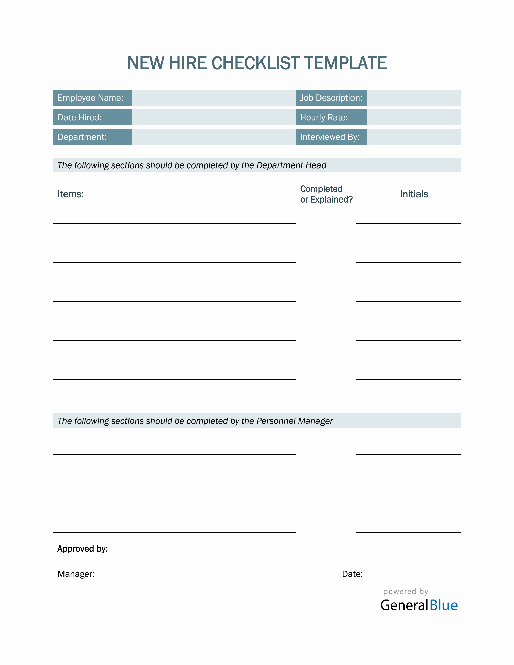 》Printable New Hire Employee Checklist Template