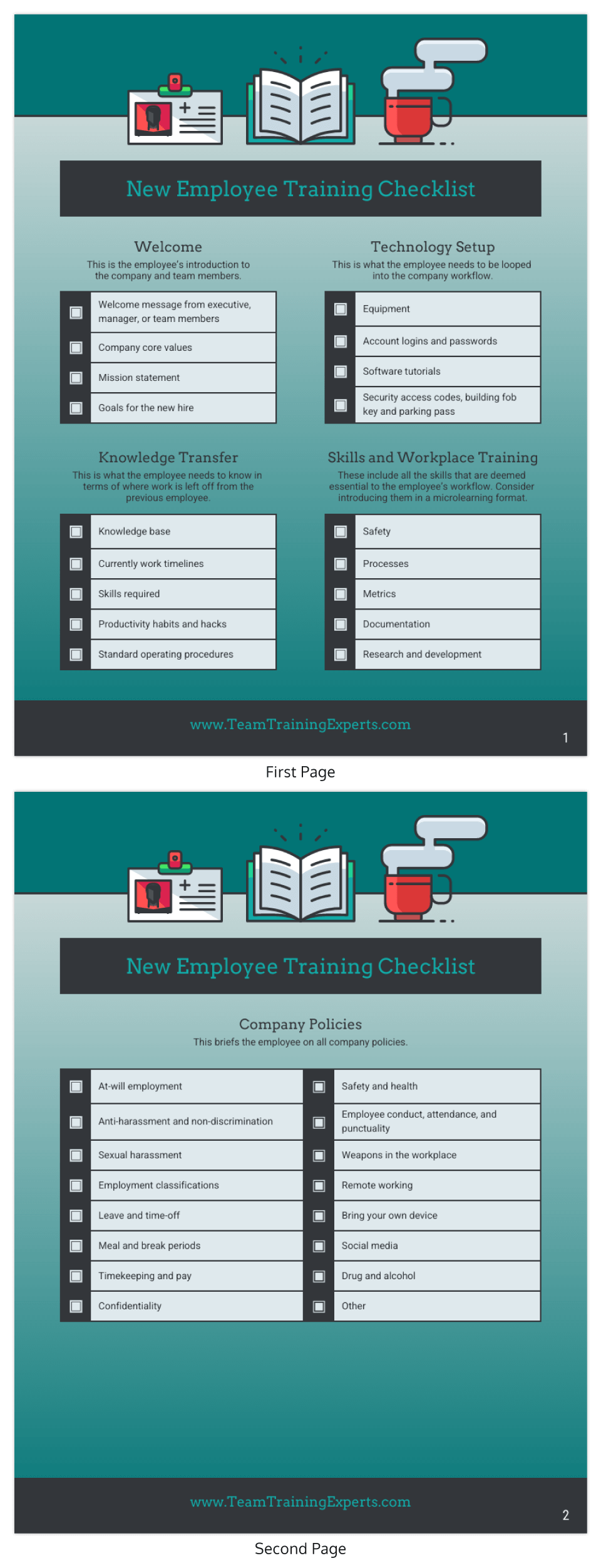 sample new employee training checklist template