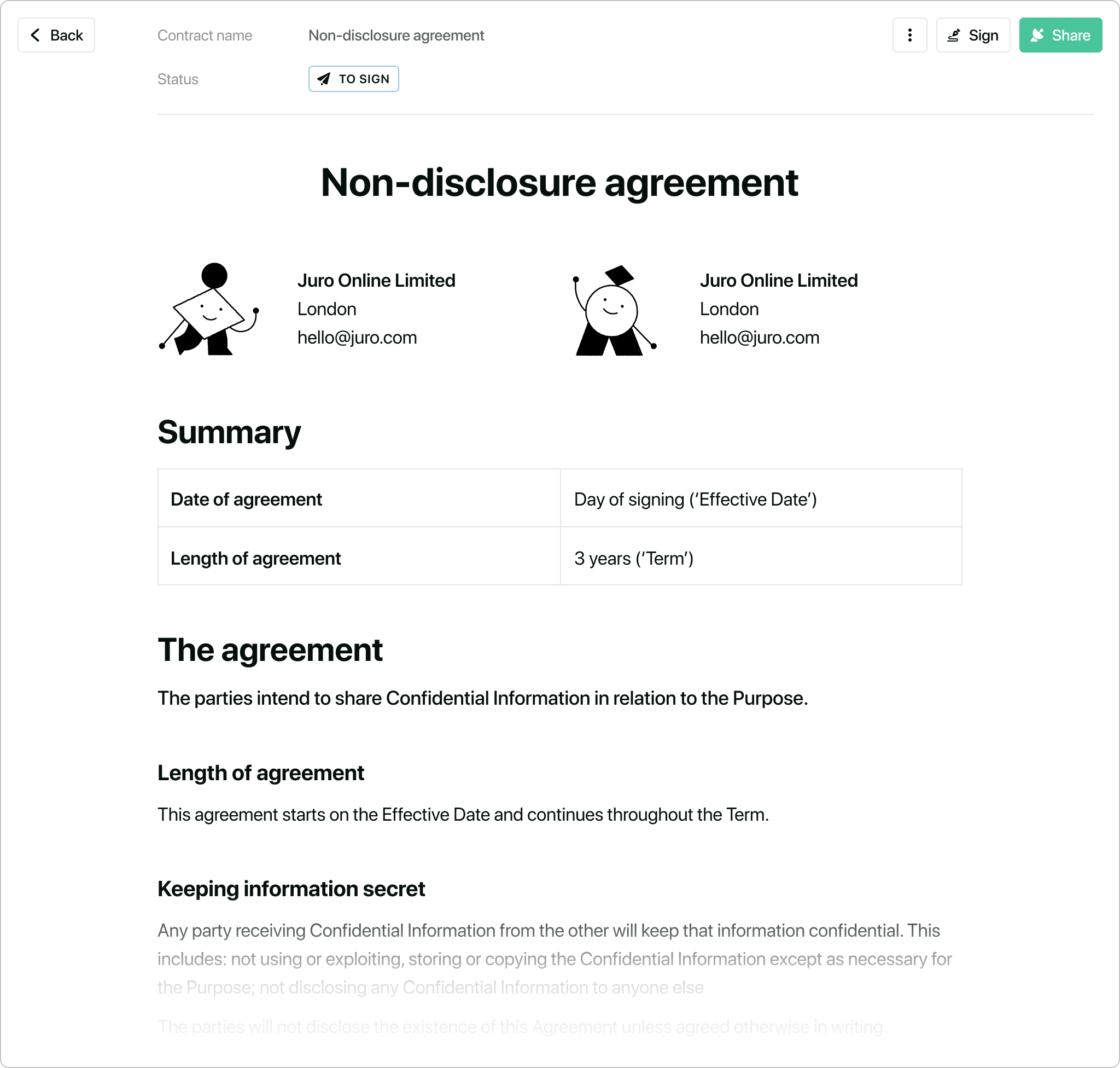 sample confidential disclosure agreement template