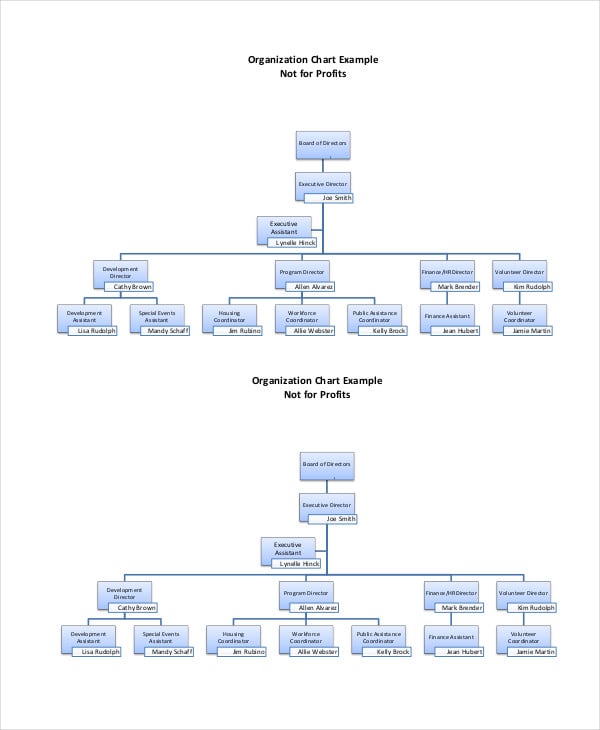 nonprofit organization chart template example