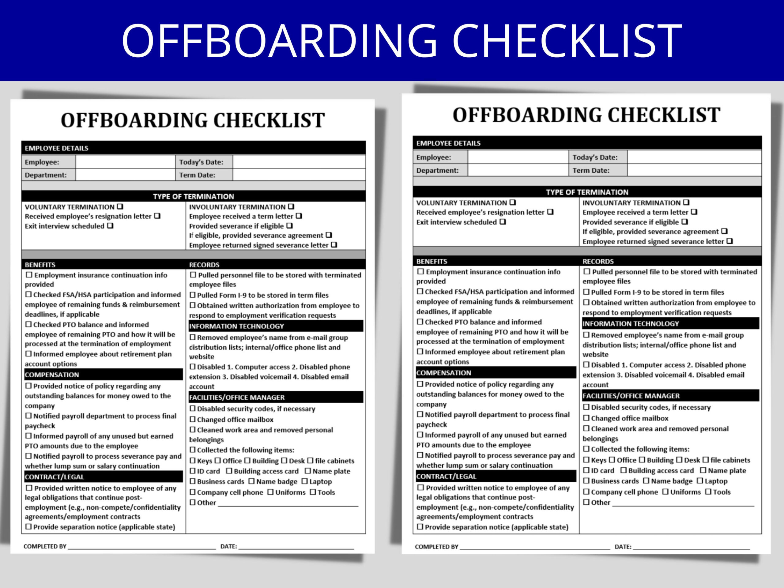 Offboarding Checklist: Employee Termination Templates Employee