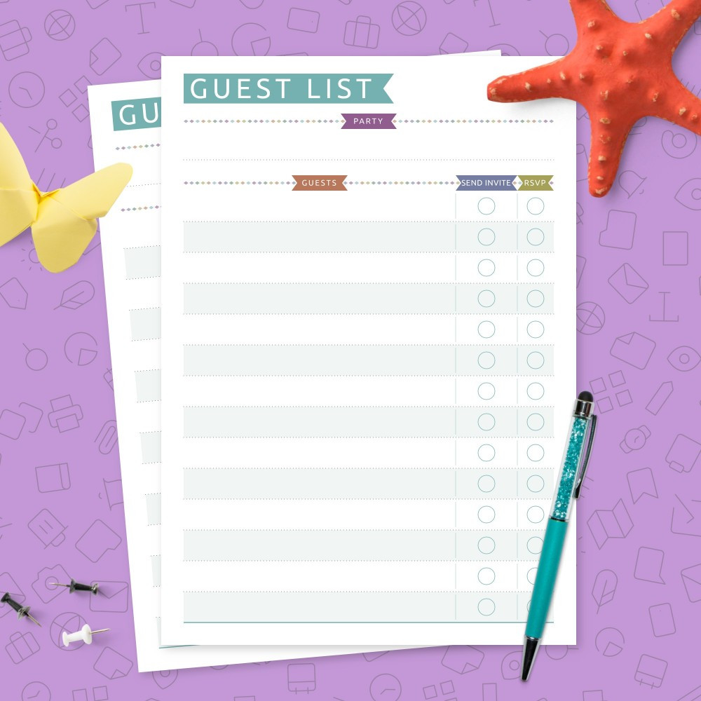 Party Guest List Templates