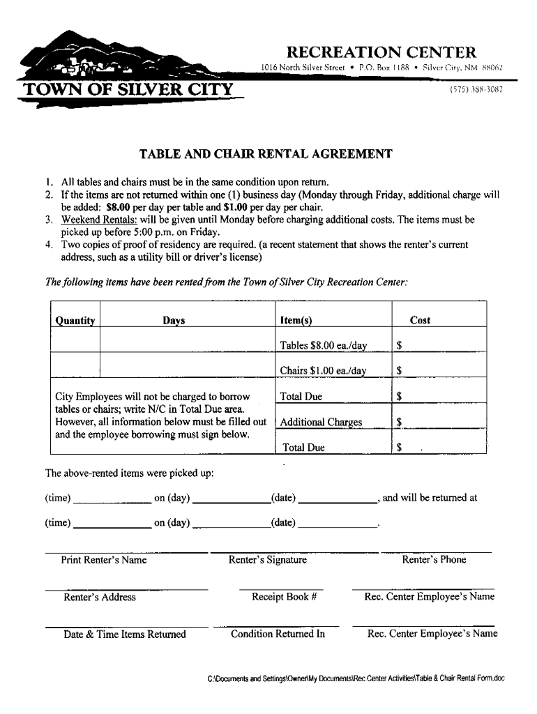 sample party rental agreement template