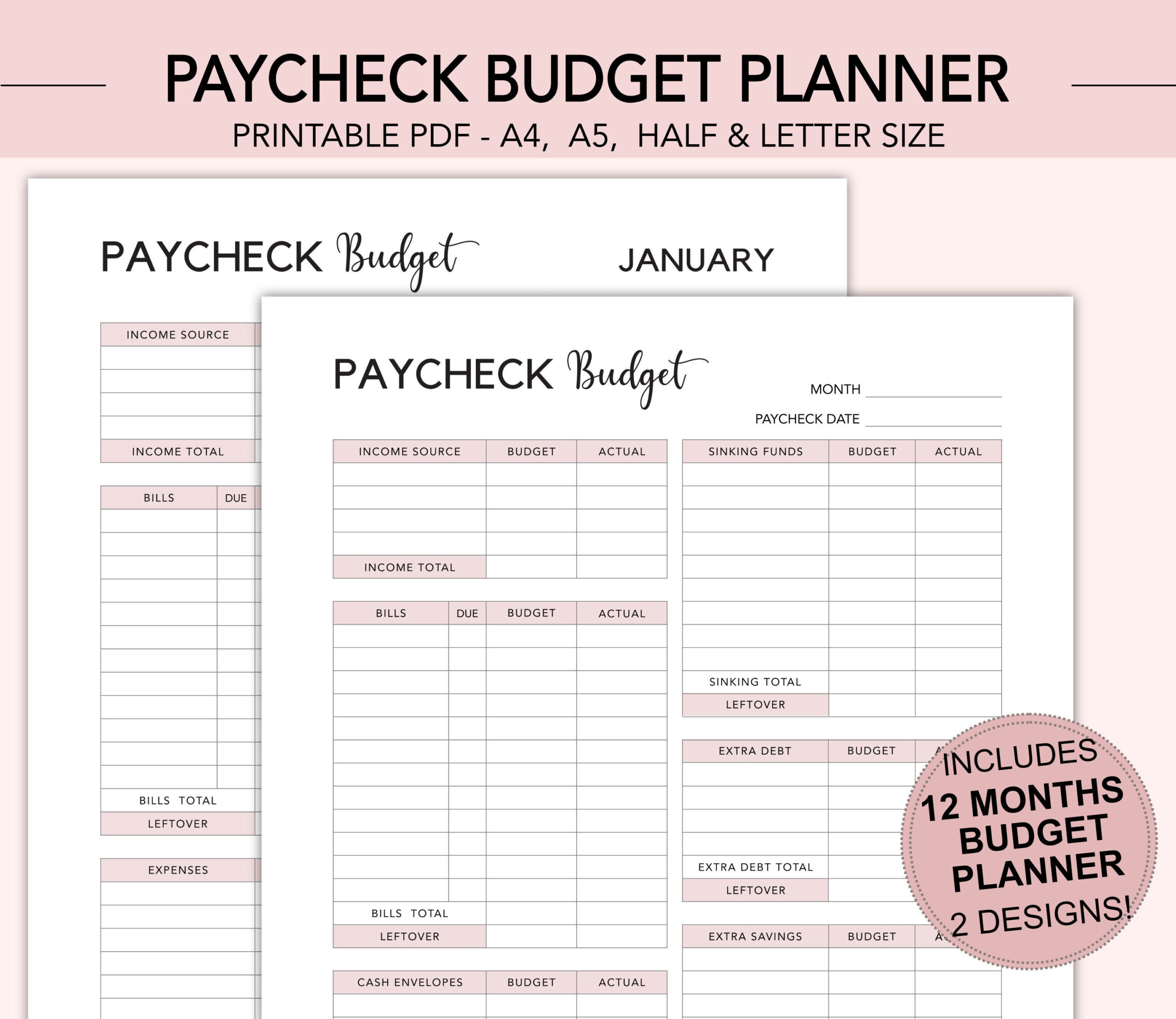 sample paycheck budget template