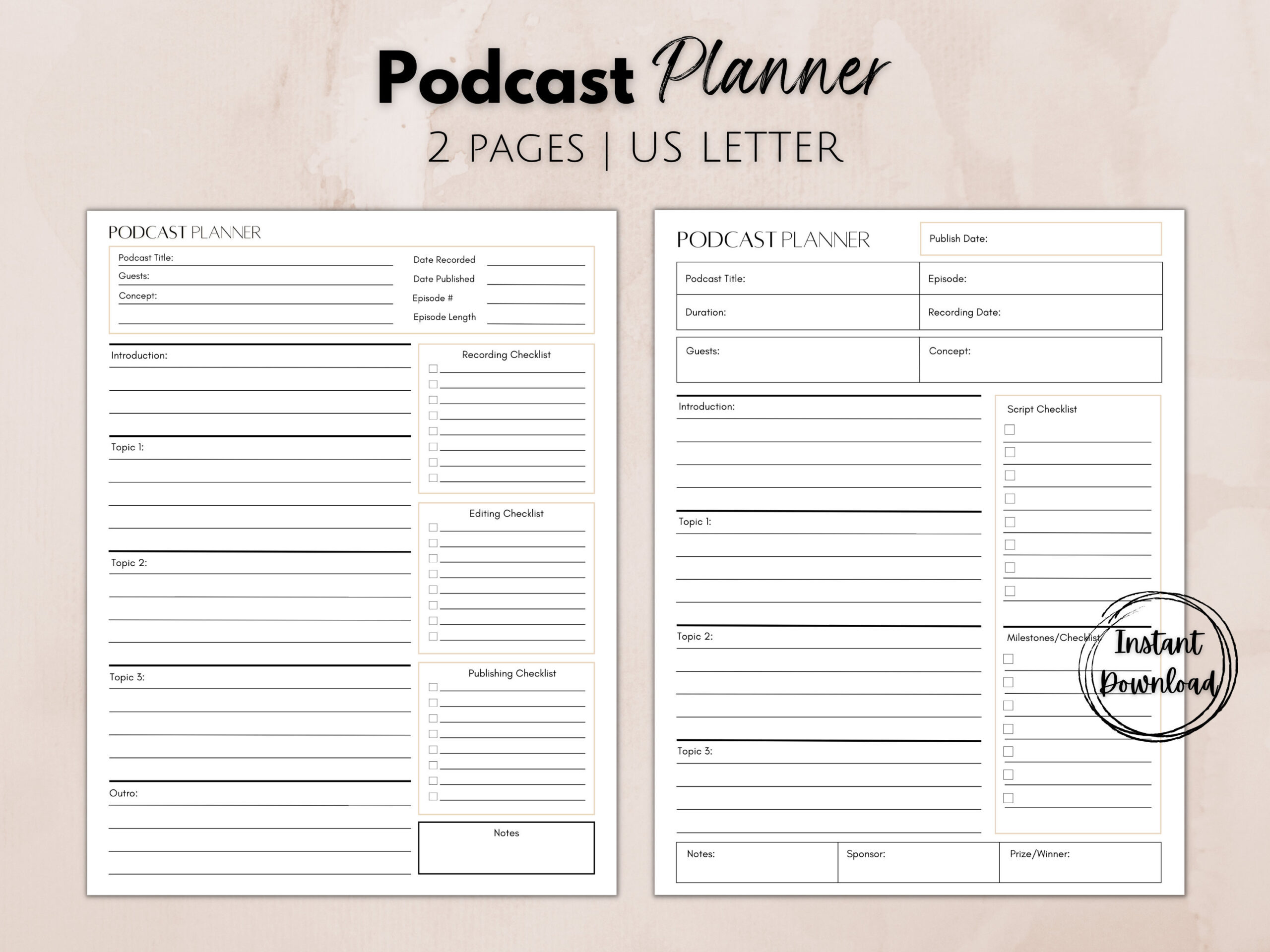 sample podcast budget template