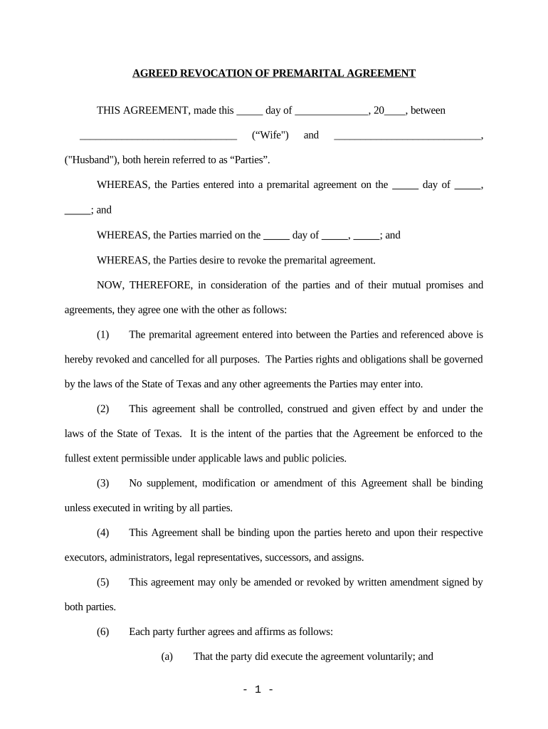 sample premarital agreement template