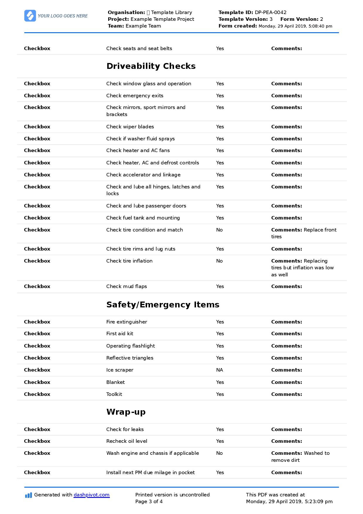 Preventative Maintenance Checklist for Trucks: Diesel, semi trucks