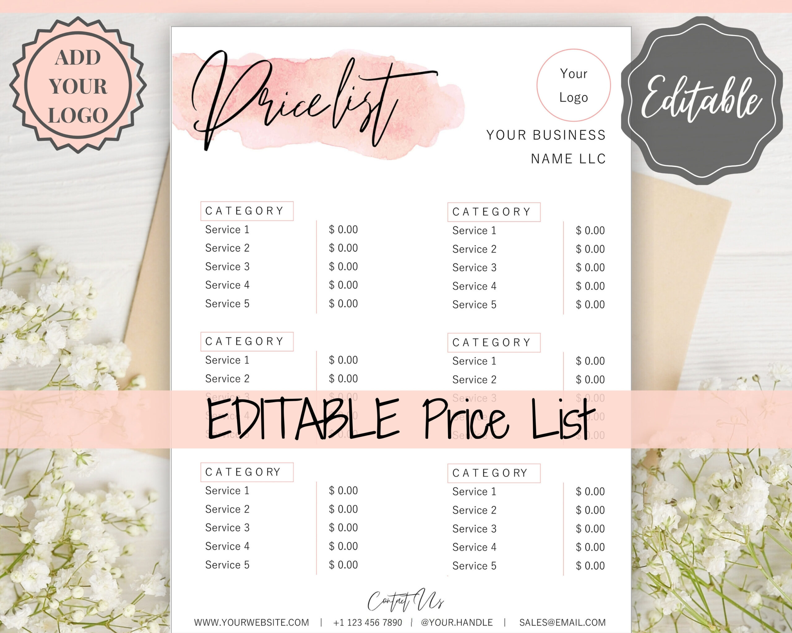 sample Hair Salon Price List Template