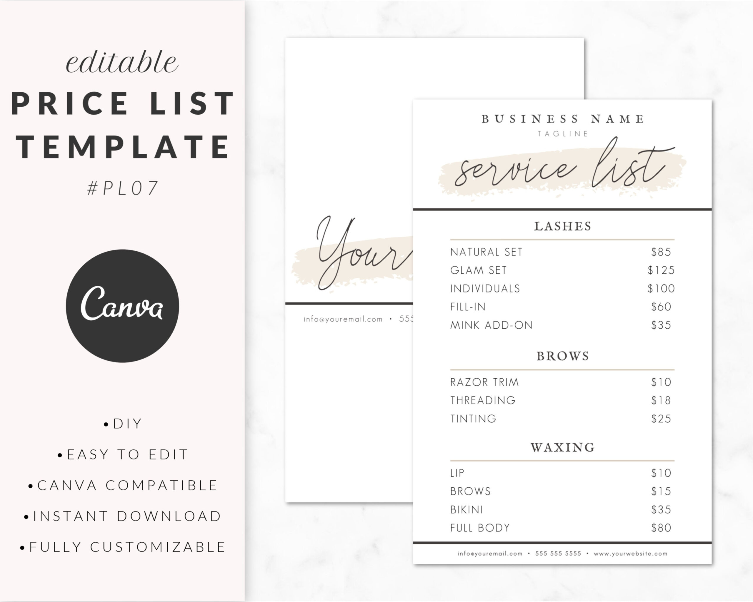 sample Graphic Design Price List Template