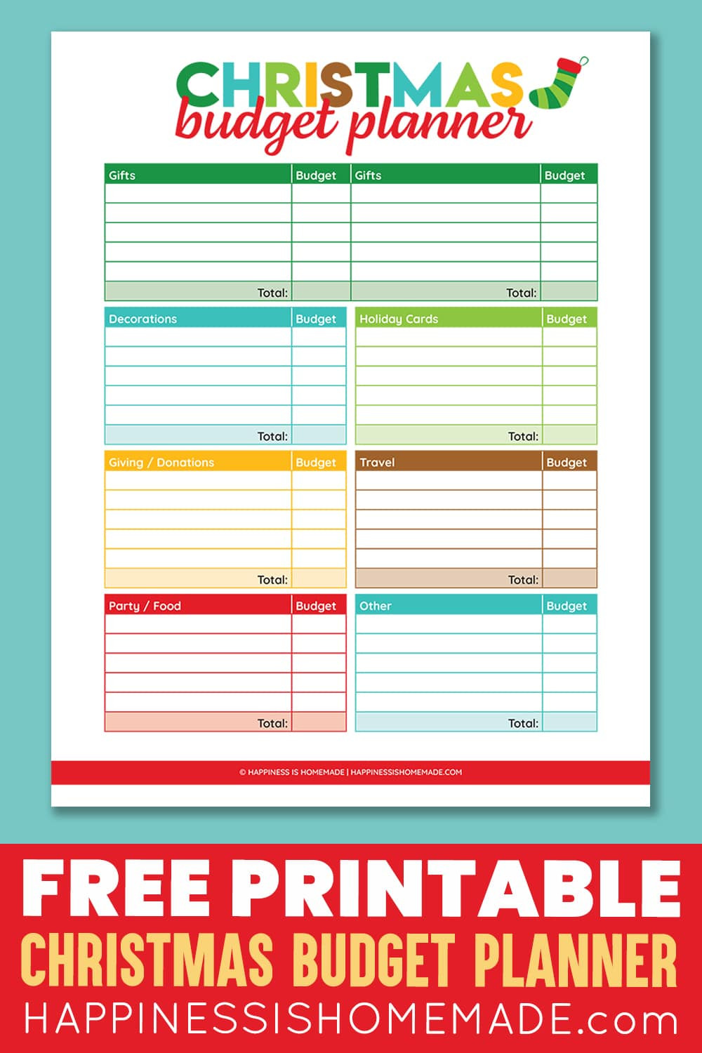 sample Christmas budget template