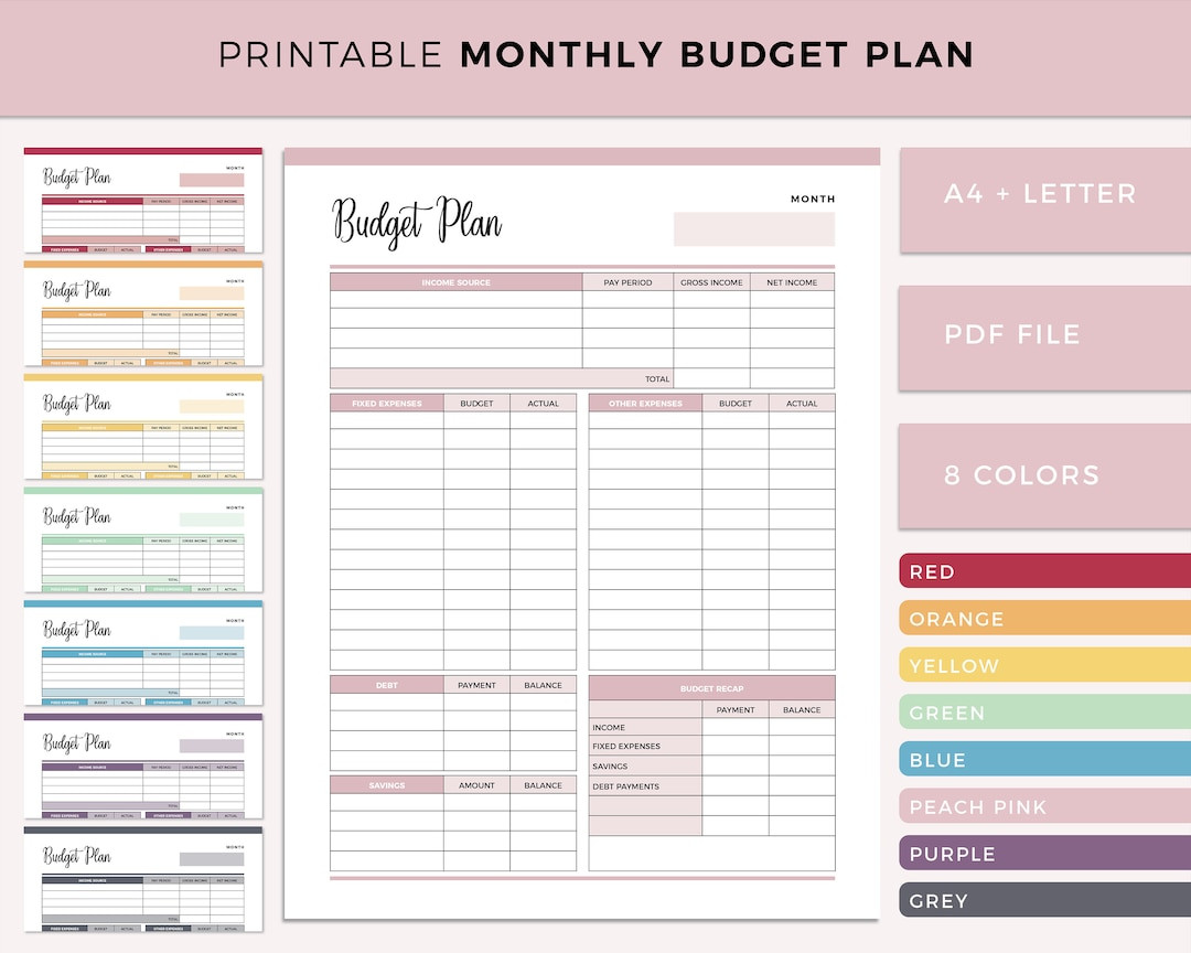 sample 6 month budget template