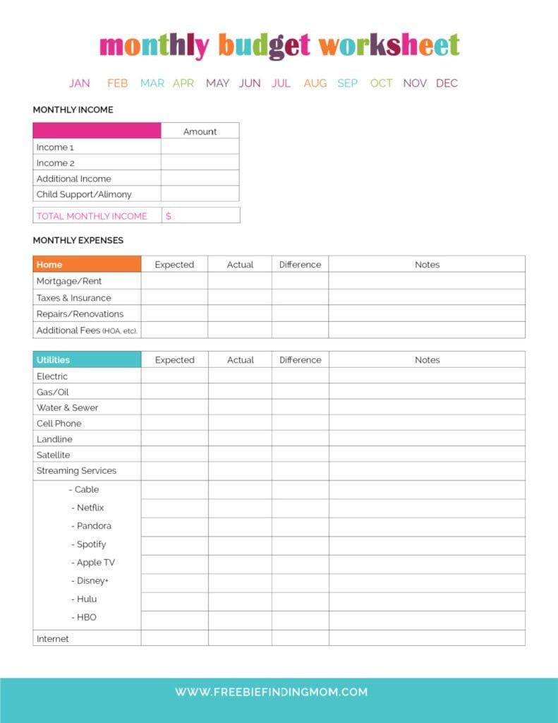 sample home buying budget template