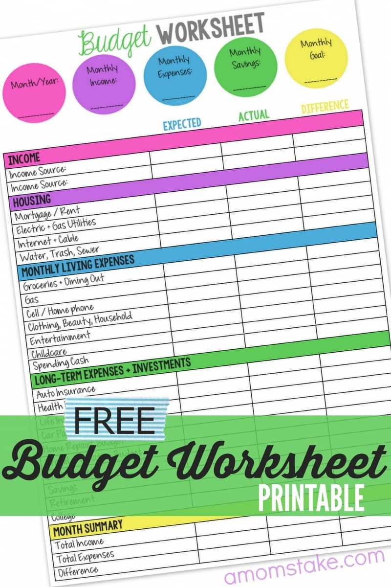 sample simple family budget template