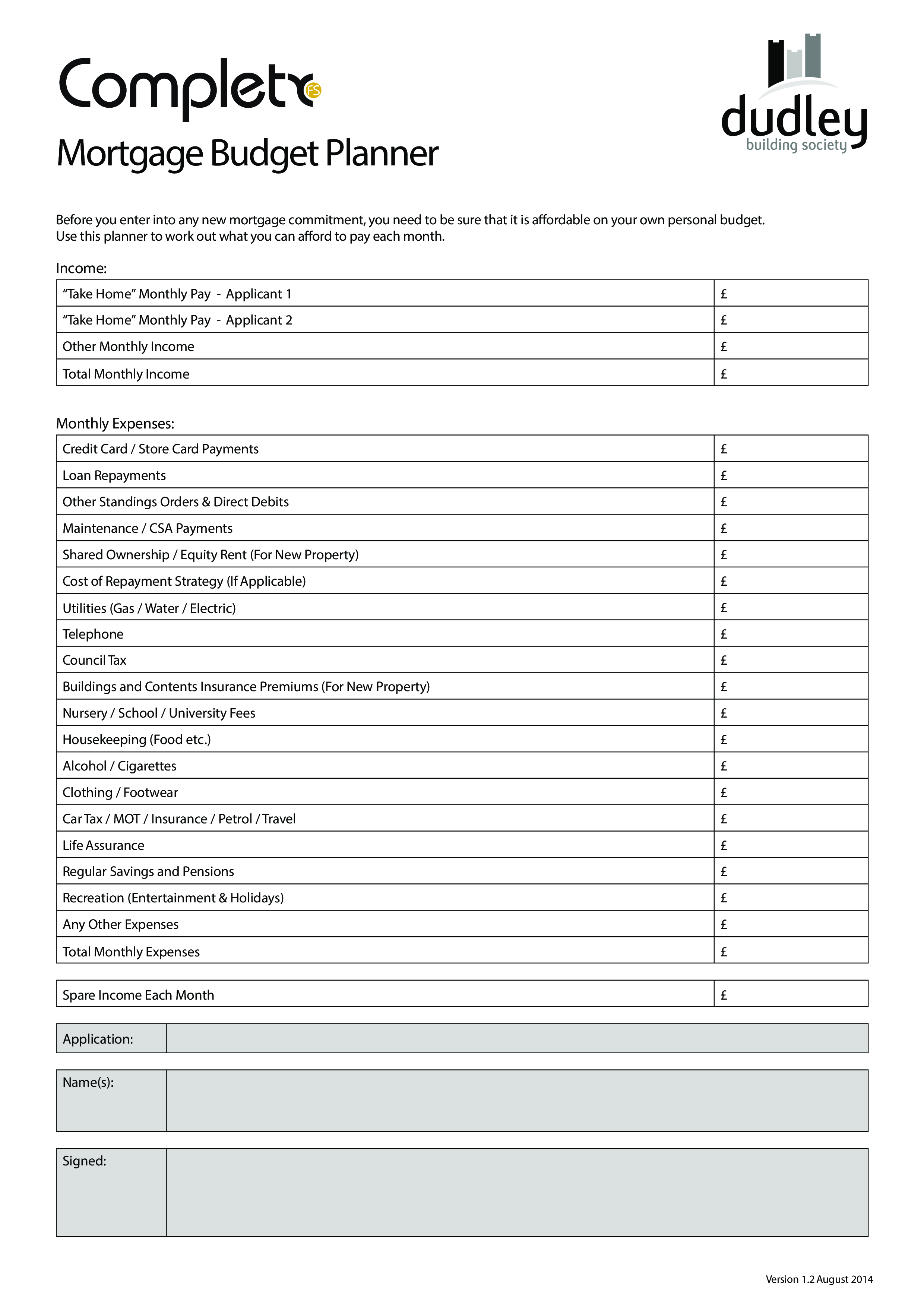 sample budget letter template for mortgage