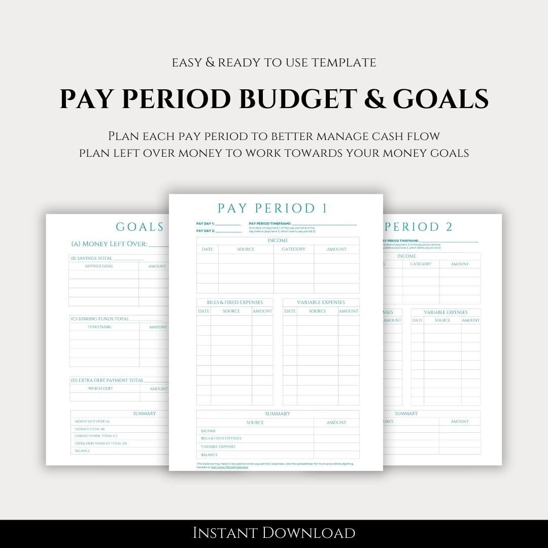 sample pay period budget template