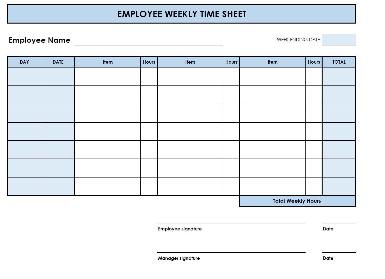 sample daily timesheet with tasks template