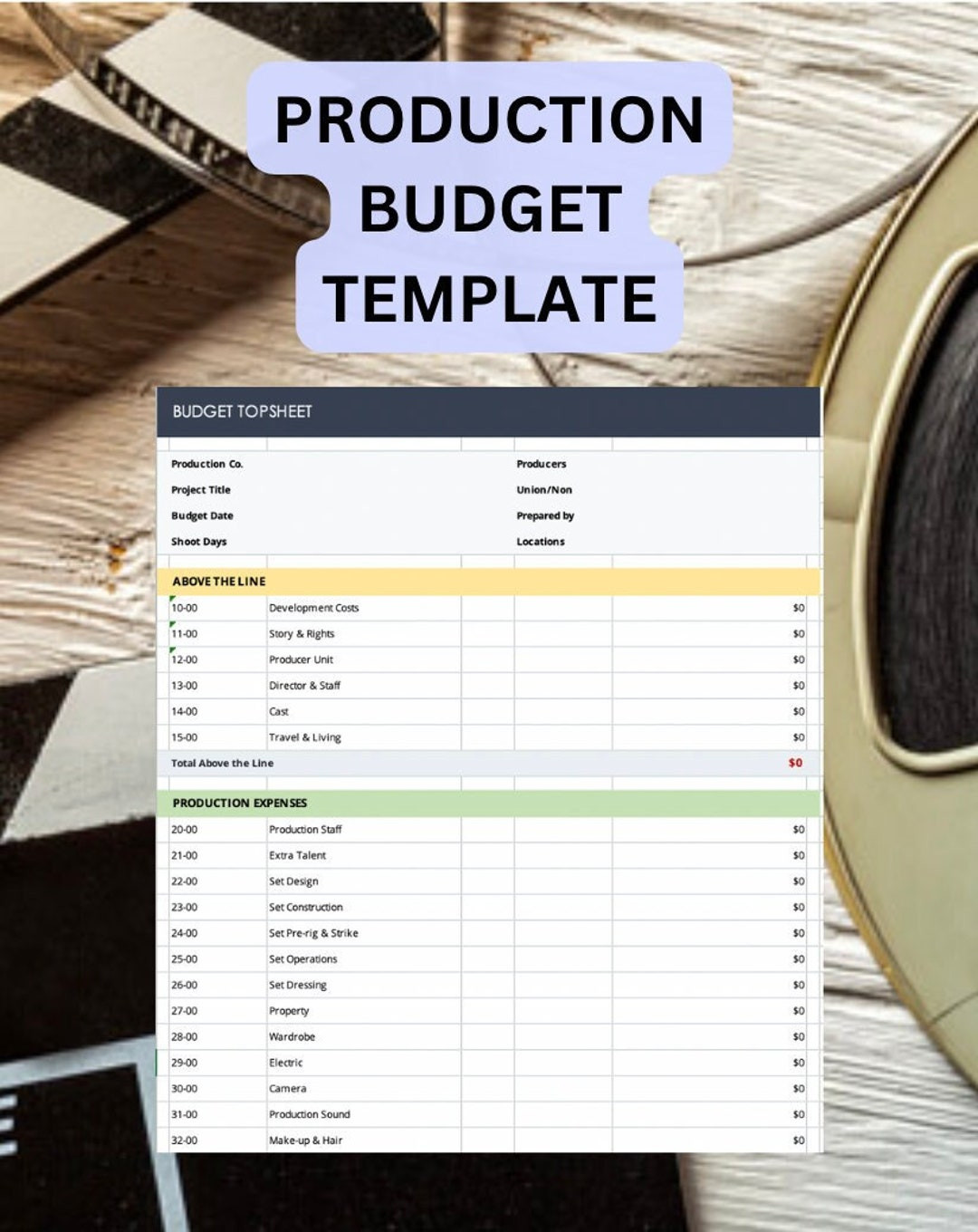 sample theater production budget template