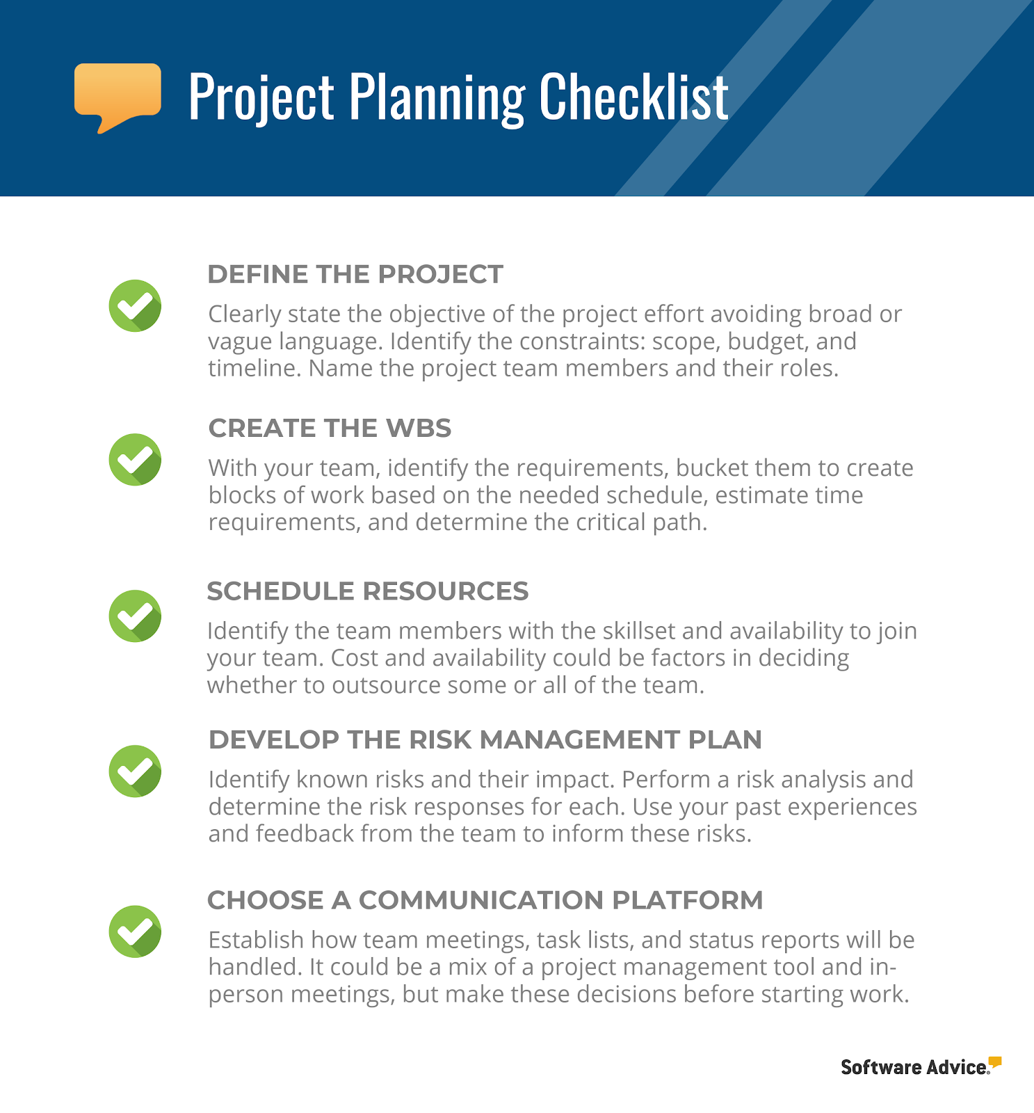 sample project management checklist template