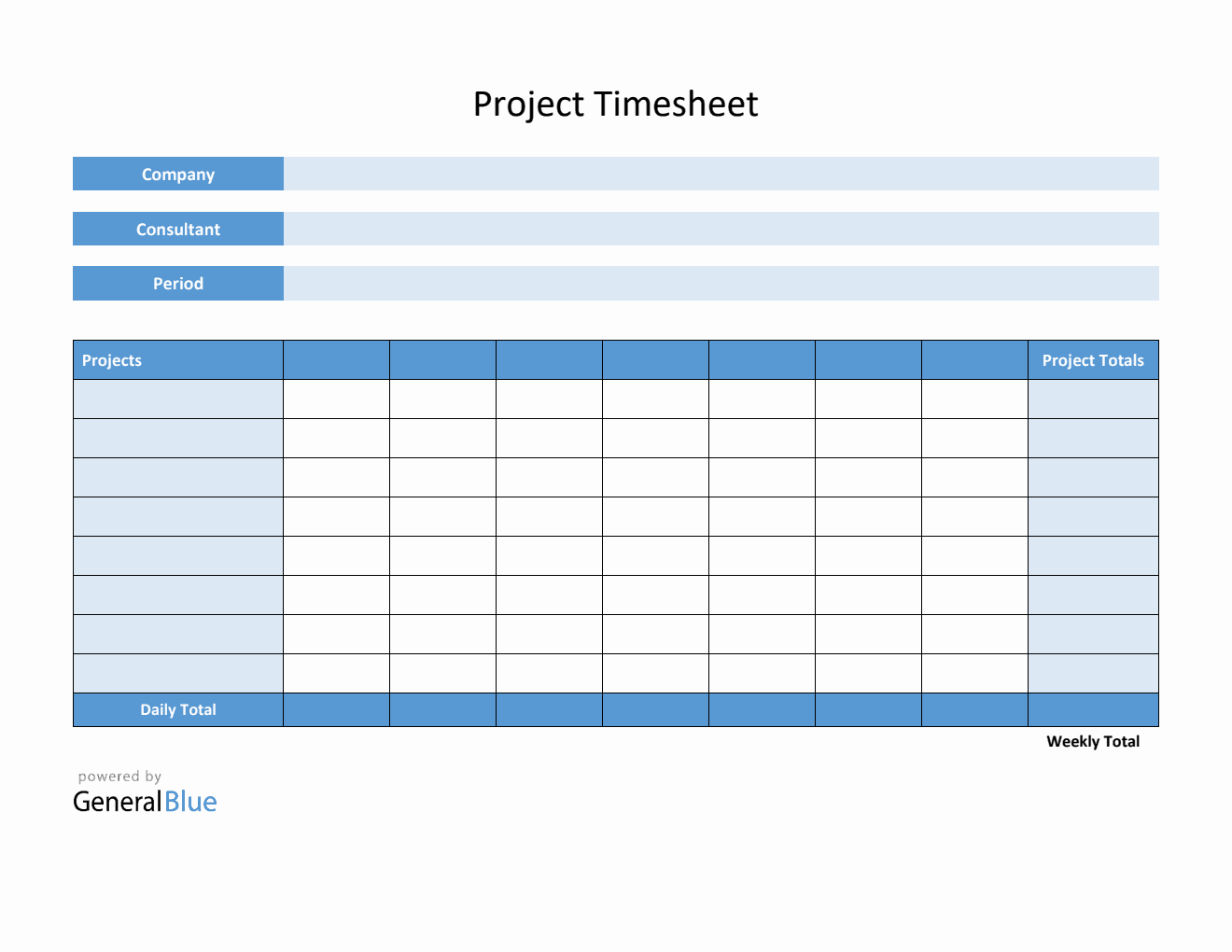 sample project timesheet template