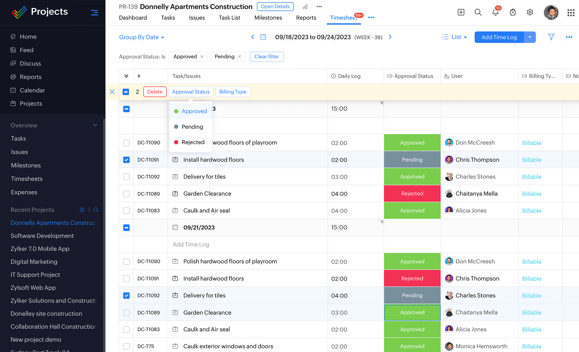 sample project management timesheet template