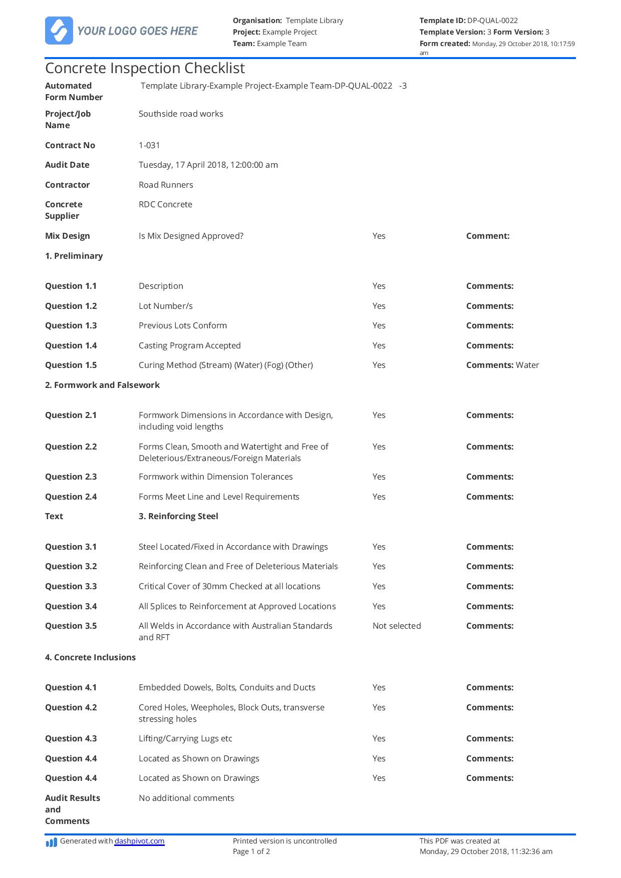 Quality Control Checklist for Construction: Use the free template