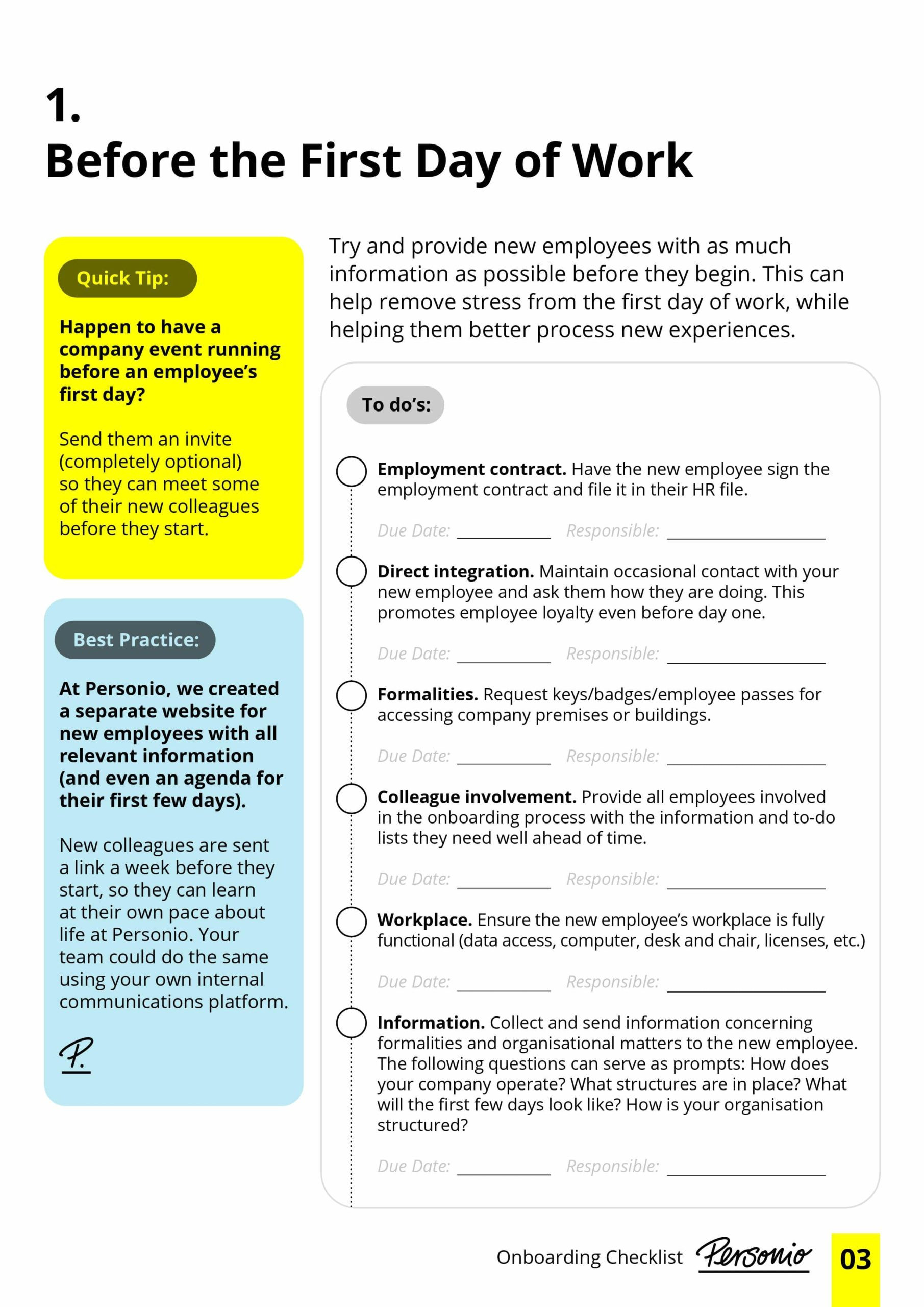 sample onboarding process checklist template