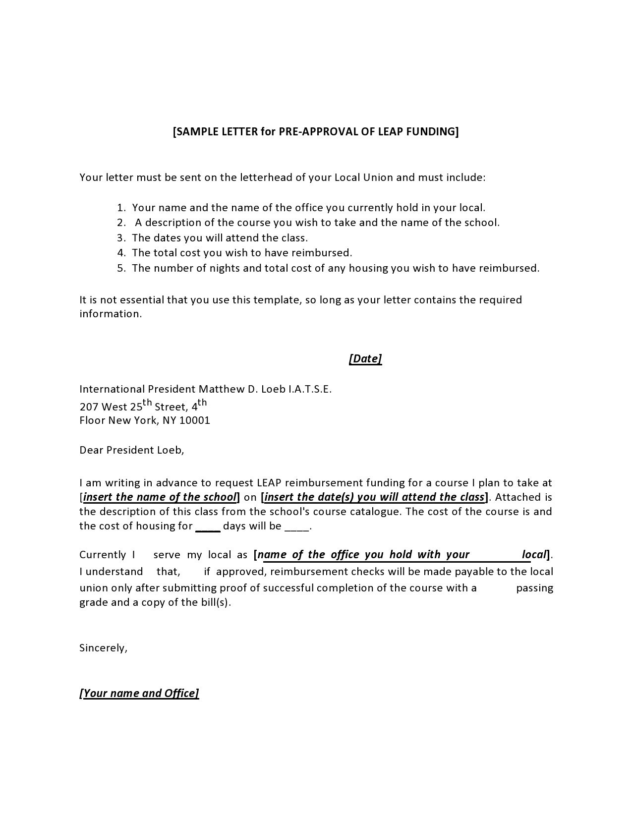 sample budget letter template for mortgage