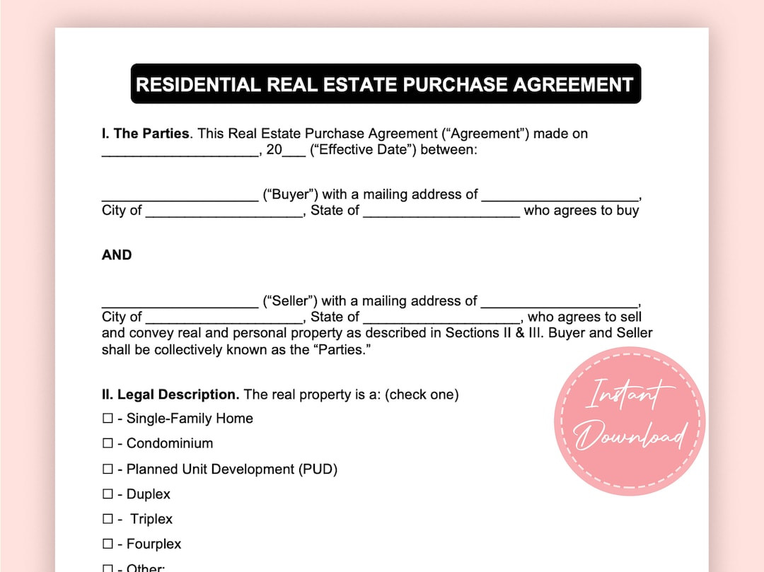 sample home purchase agreement template