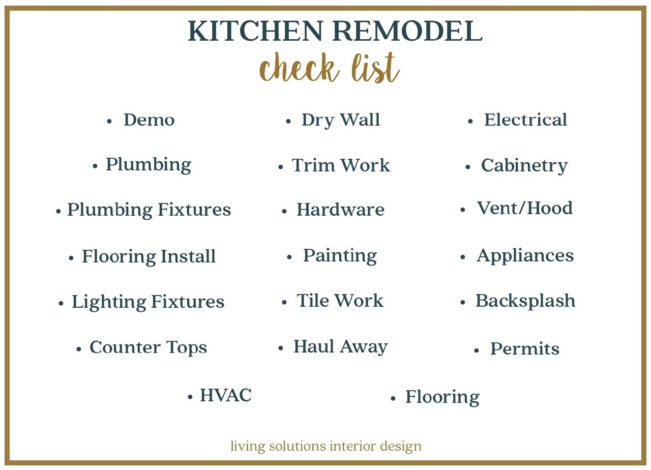 sample kitchen remodel checklist template