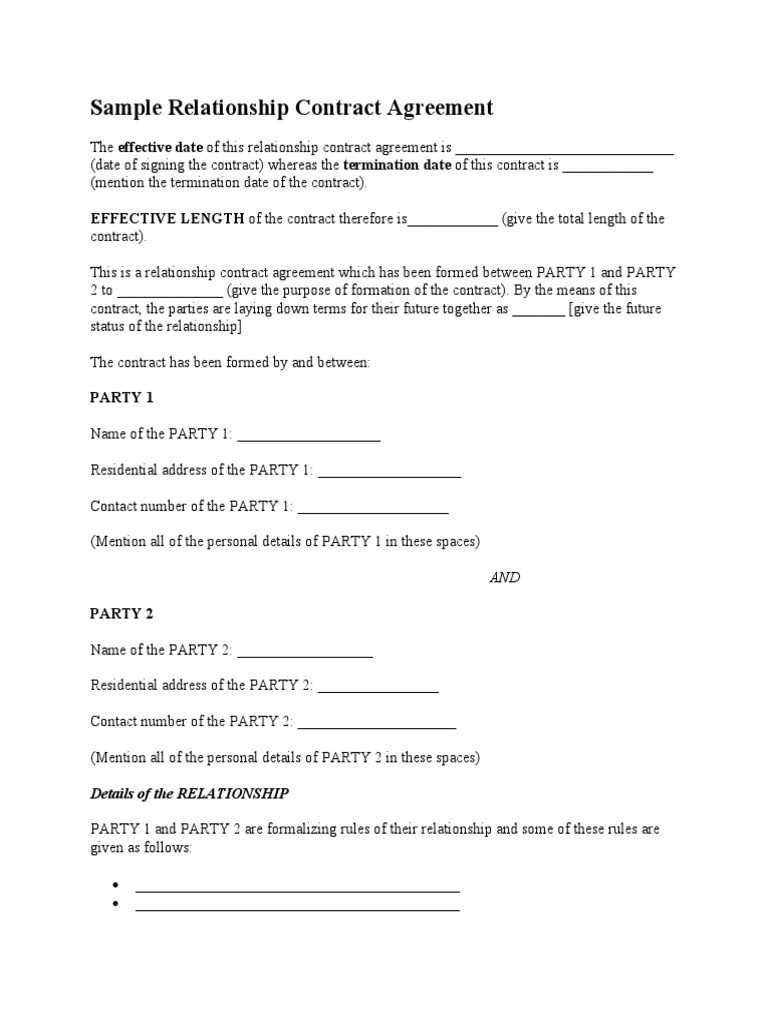 sample relationship agreement template