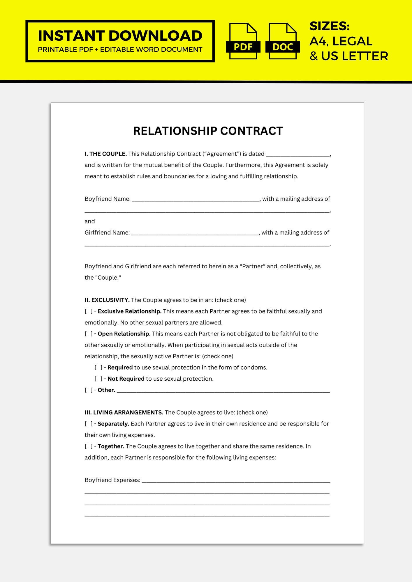 sample relationship agreement template