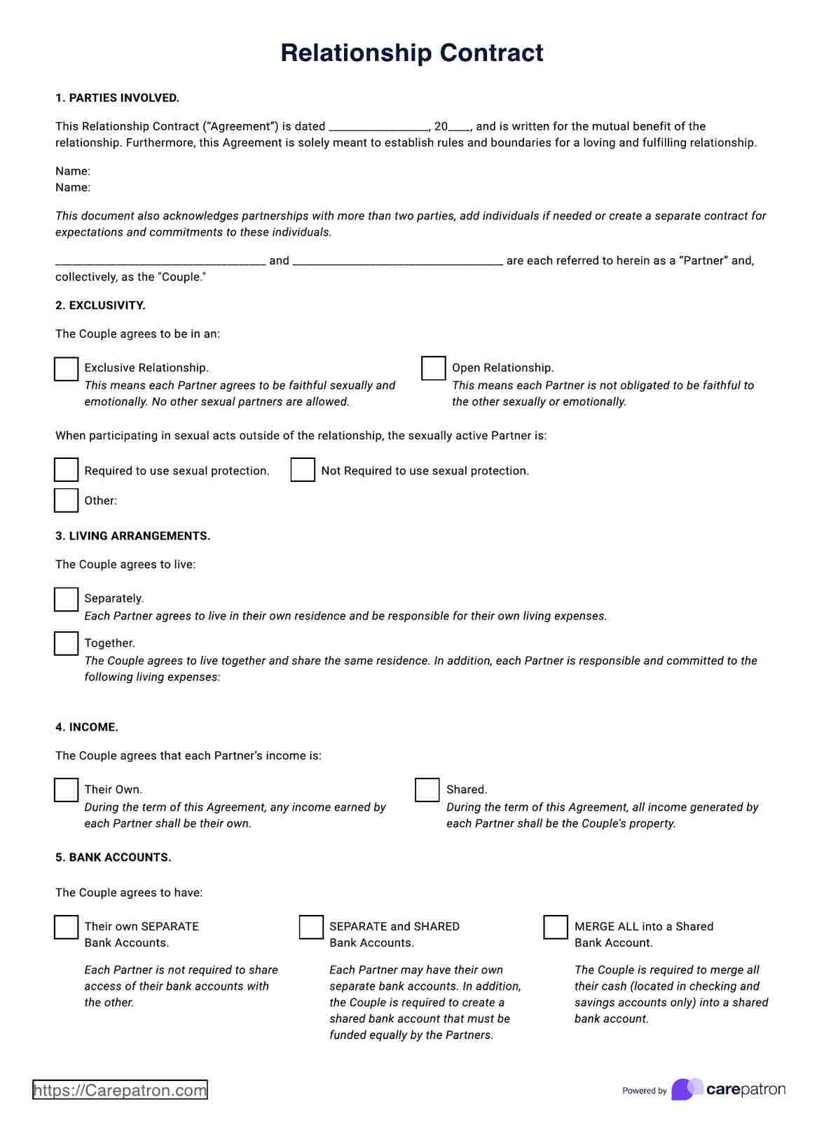 sample relationship agreement template