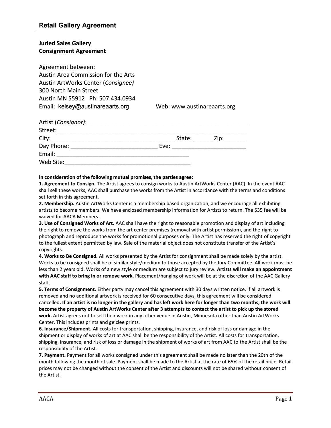 sample artist agreement template