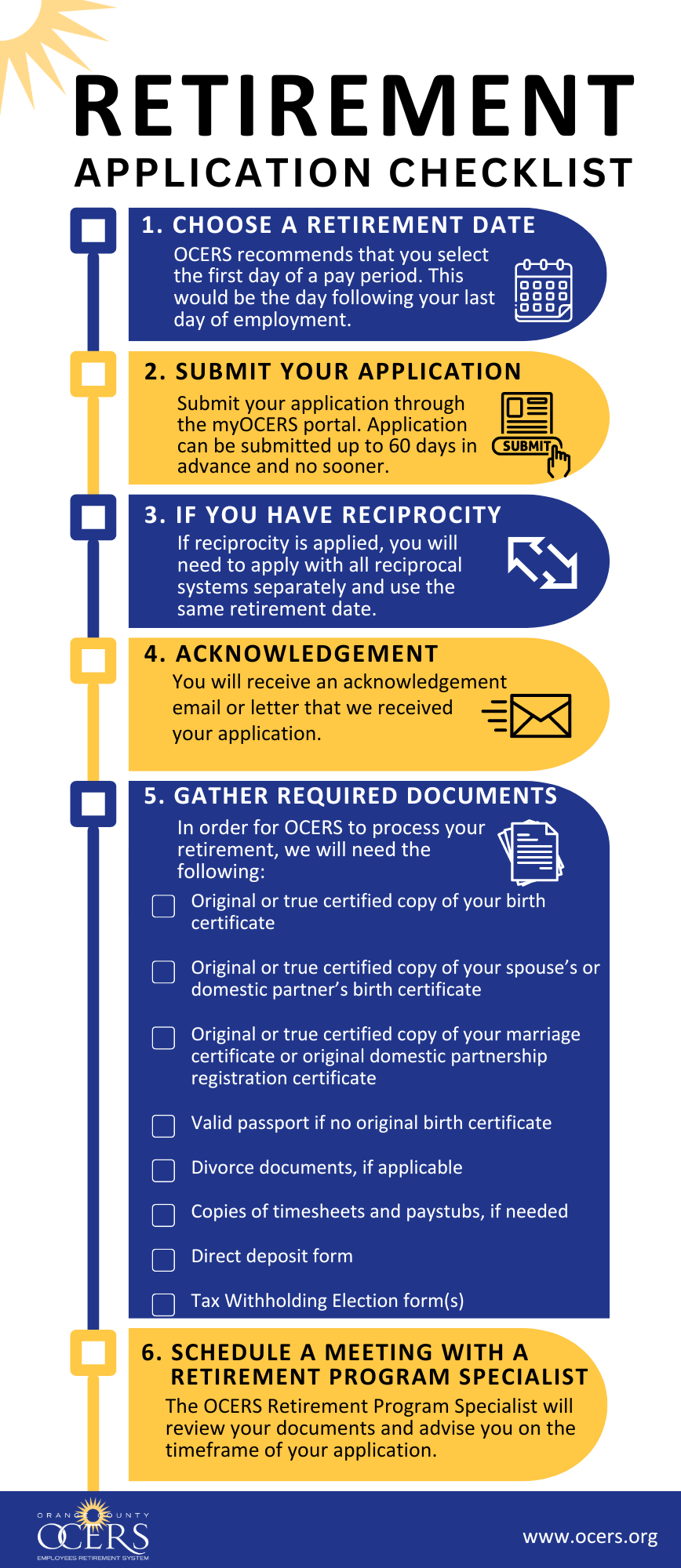 sample retirement checklist template